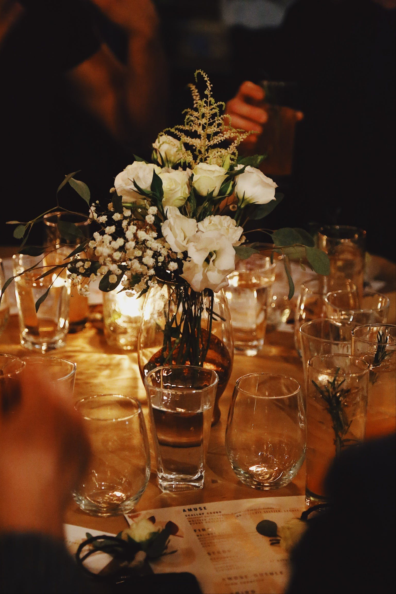 A table set in the Commissary dining room