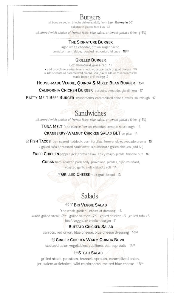 Lunch menu, page 2