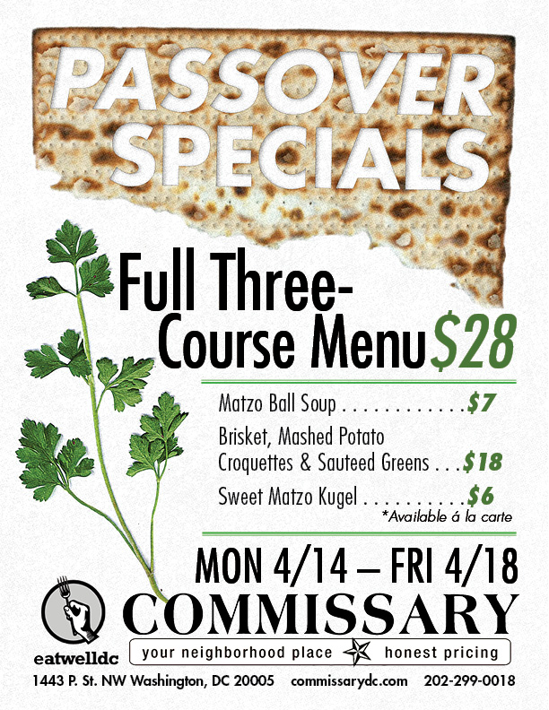 Passover specials at Commissary